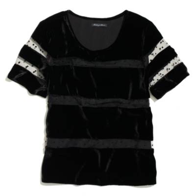 Velvet-Stripe Tee