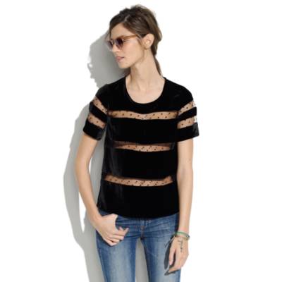 Velvet-Stripe Tee