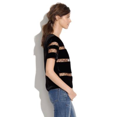 Velvet-Stripe Tee