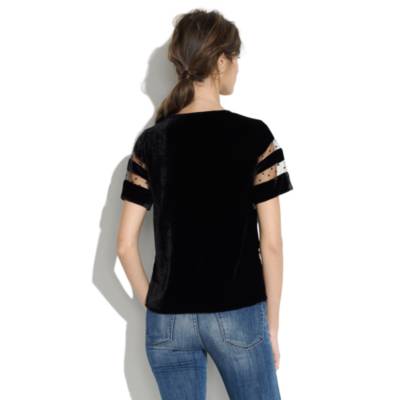 Velvet-Stripe Tee