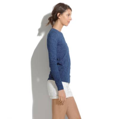 Denim Midi Shorts in White Wash