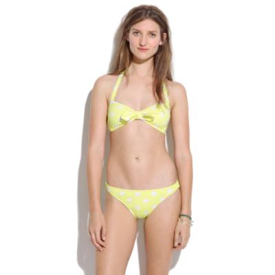 Tie-Front Bikini Top in Dot