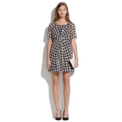 Silk Houndstooth Dress