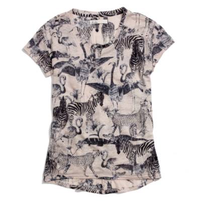 Linen Tee in Safari Sketch