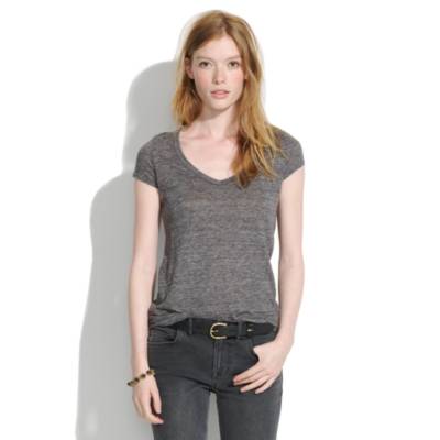 Heathered Linen V-Neck Tee