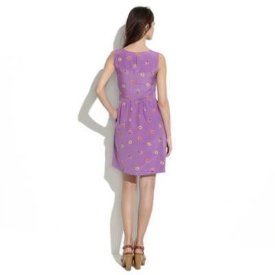 Pleated Silk Dress in Pansy
