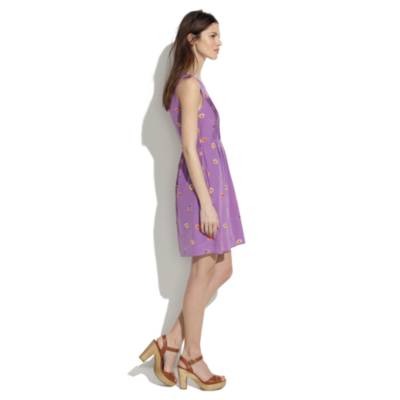 Pleated Silk Dress in Pansy