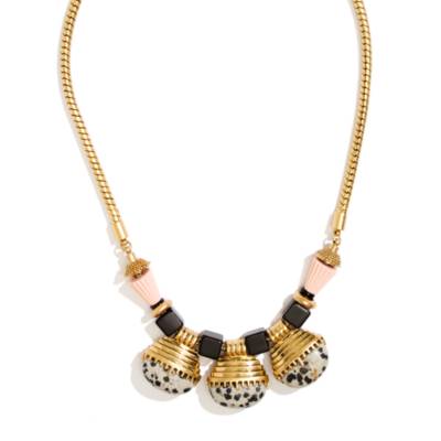 Stone Sculpture Statement Necklace