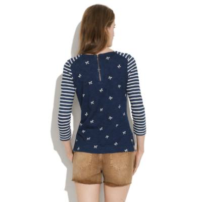 Indigo Ink Top in Bows & Stripes