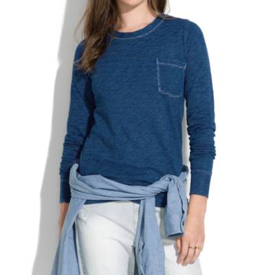 Long-Sleeve Indigo Ink Tee