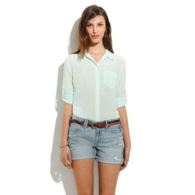 Denim Midi Shorts in Lasso Wash