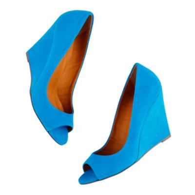 The Suede Postscript Peep-Toe Wedge