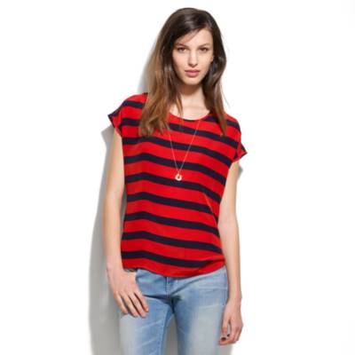 Silk Picket-Stripe Tee