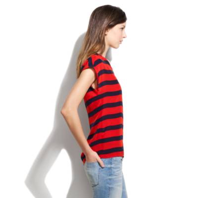 Silk Picket-Stripe Tee