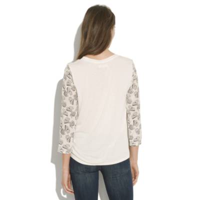 Silk-Front Tee in Gingham Bow