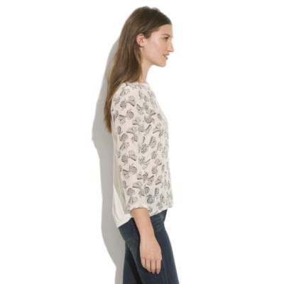 Silk-Front Tee in Gingham Bow