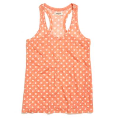 Linen Racerback Tank in Polka Dot