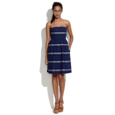 Woven Stripe Strapless Sundress