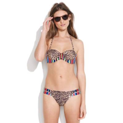 Mara Hoffman&reg; Embroidered Cheetah Bustier Bikini Set