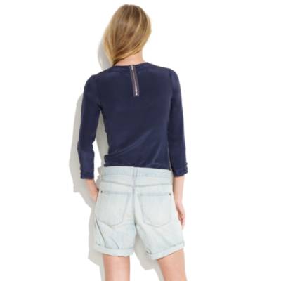 Denim Slouch Shorts in Saddle Rider Wash
