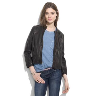 Shrunken Leather Bomber