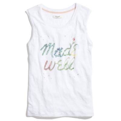 Linen Sleeveless Tee in Madewell Bloom