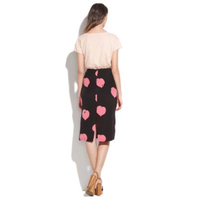 Something Else by Natalie Wood Leaf Heart-Print Straight Skirt