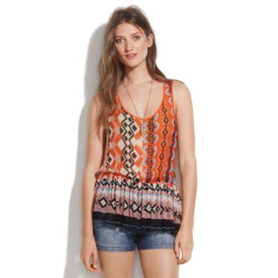 Sam & Lavi&trade; Ziggy-Print Marigold Ruffle Top