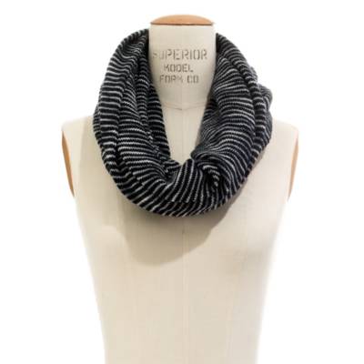 Fuzzstripe Circle Scarf