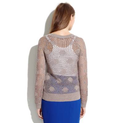 Metallic Meshdot Pullover