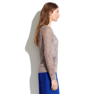 Metallic Meshdot Pullover