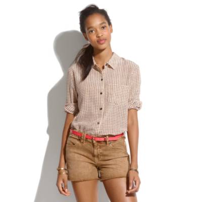Silk Boyshirt in Checkbox
