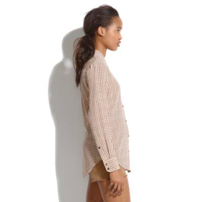 Silk Boyshirt in Checkbox