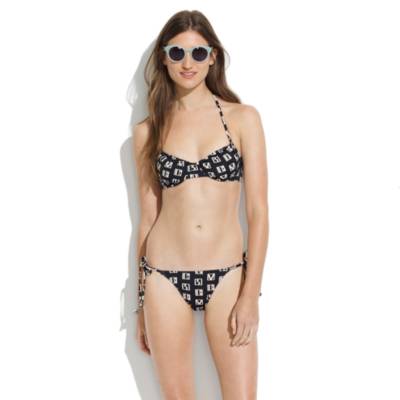 Ruched Bikini Top in Woodblock