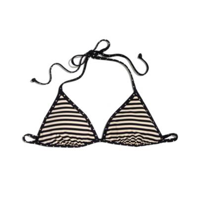 Reversible String Bikini Top in Hearts & Stripes
