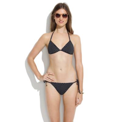 Reversible String Bikini Top in Hearts & Stripes