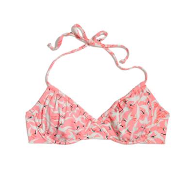 Ruched Bikini Top in Birdshow
