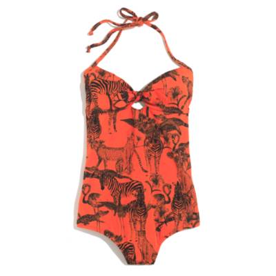 Tie-Front Tanksuit in Safari Sketch