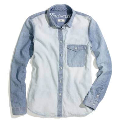 Two-Tone Chambray Shirt