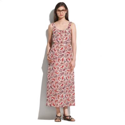 Silk Paisley Twist-Back Dress