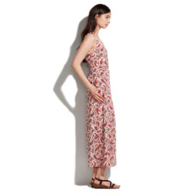 Silk Paisley Twist-Back Dress